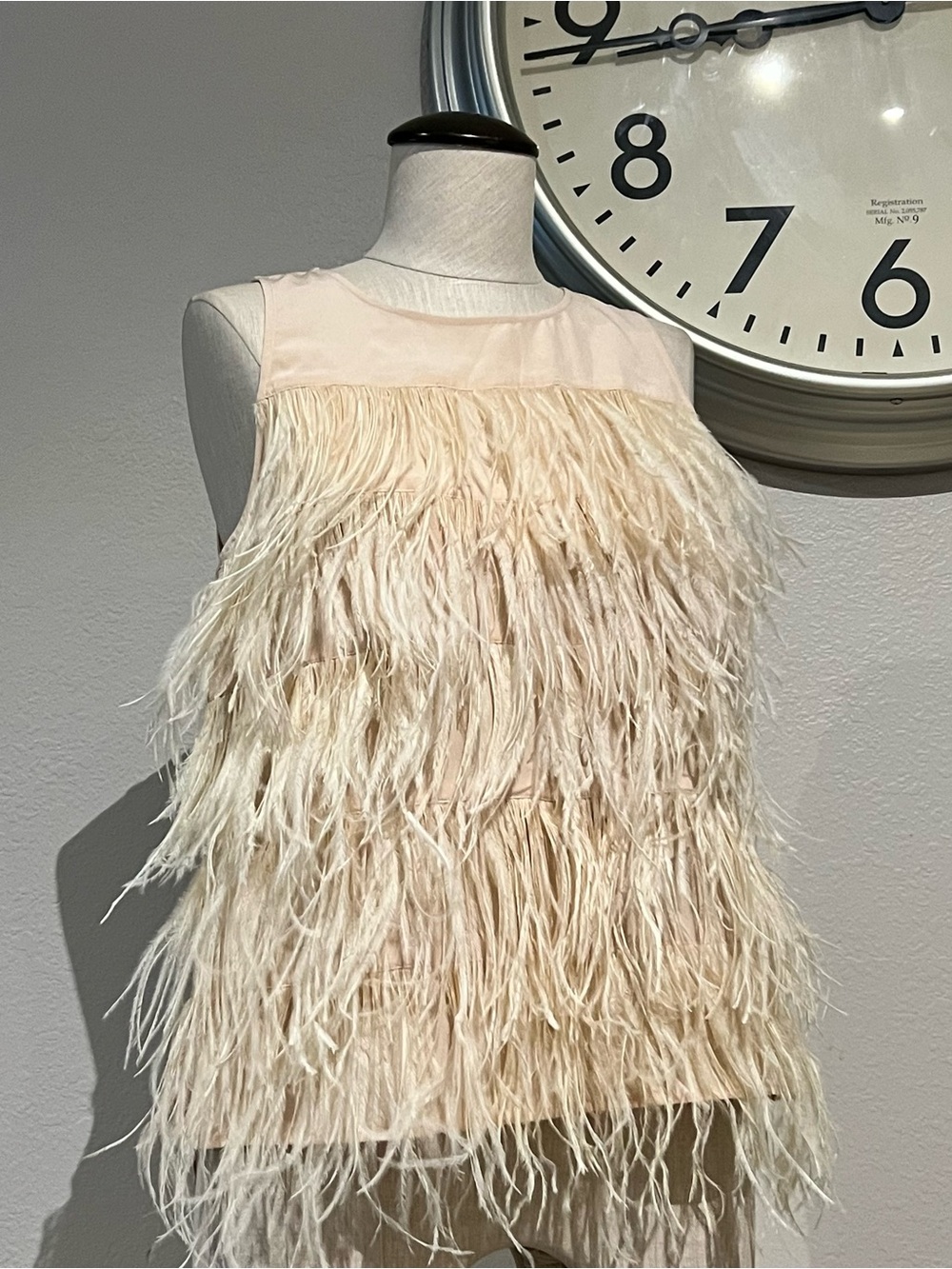 Feather Fringe Sleeveless Top - Blush